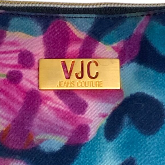 Versace Jeans Couture Leopard Purse Shoulder Bag Blue Pink VJC Handbag - Picture 6 of 10
